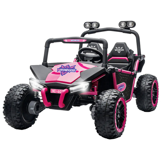 Ride on Toy for Big Kids, Kids' 2 Seat Electric Vehicles Outdoor Race Truck Car with 4 * 75W Strong MotorsBluetooth Speaker and 24V 7AH Big Battery,2 Seat Electric Cars for Kid 3-8