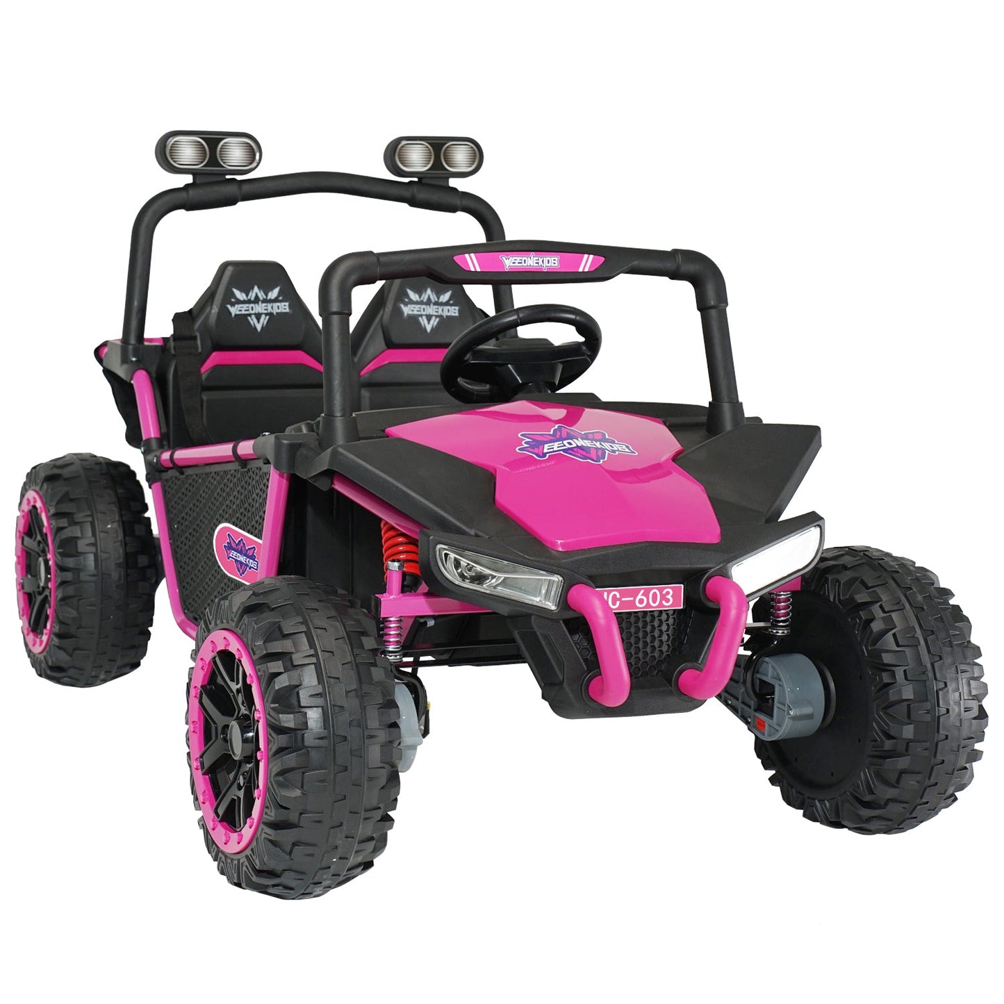 Weeonekids 24V two-seat kids electric ride-on truck in pink