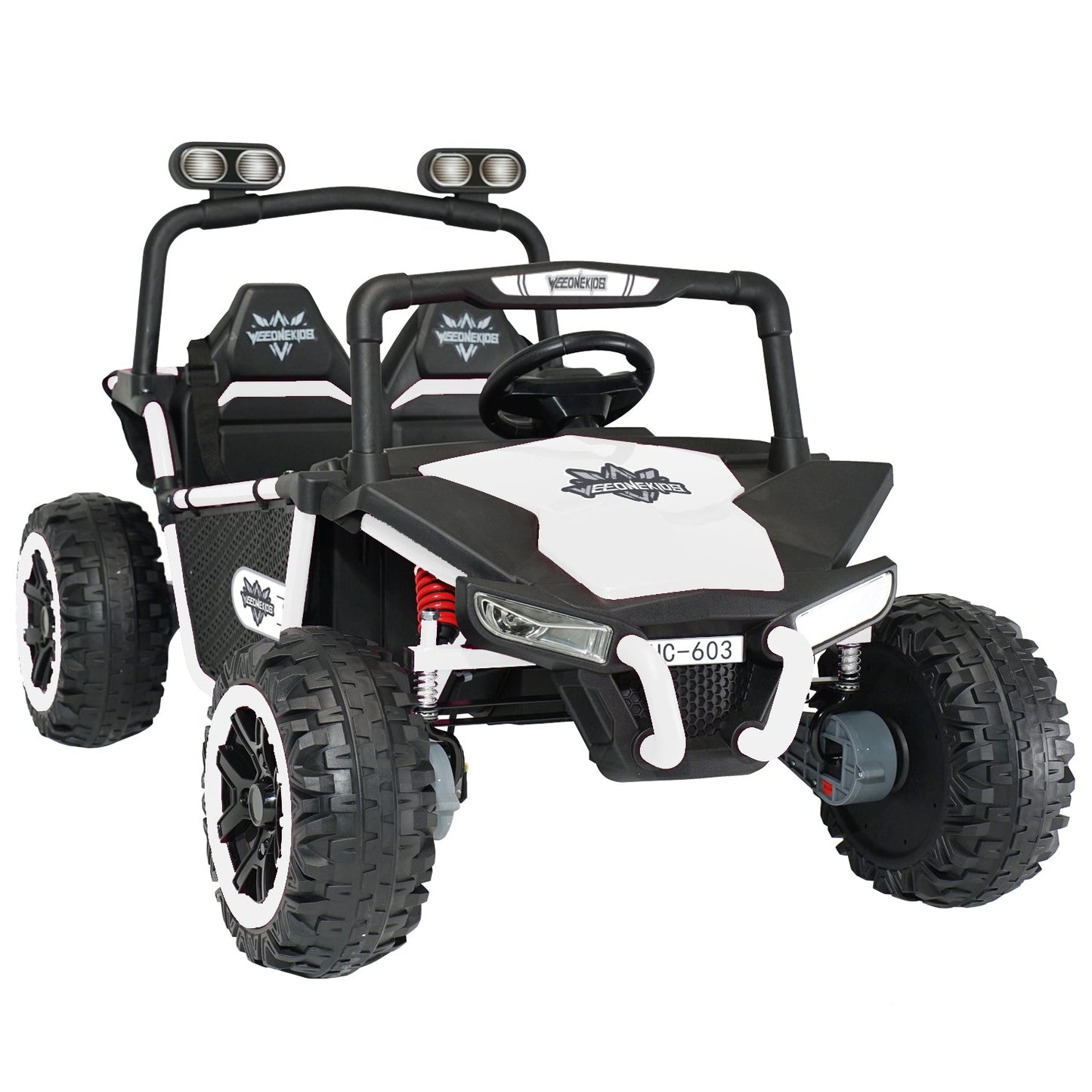 Weeonekids 24V two-seat kids electric ride-on truck in white