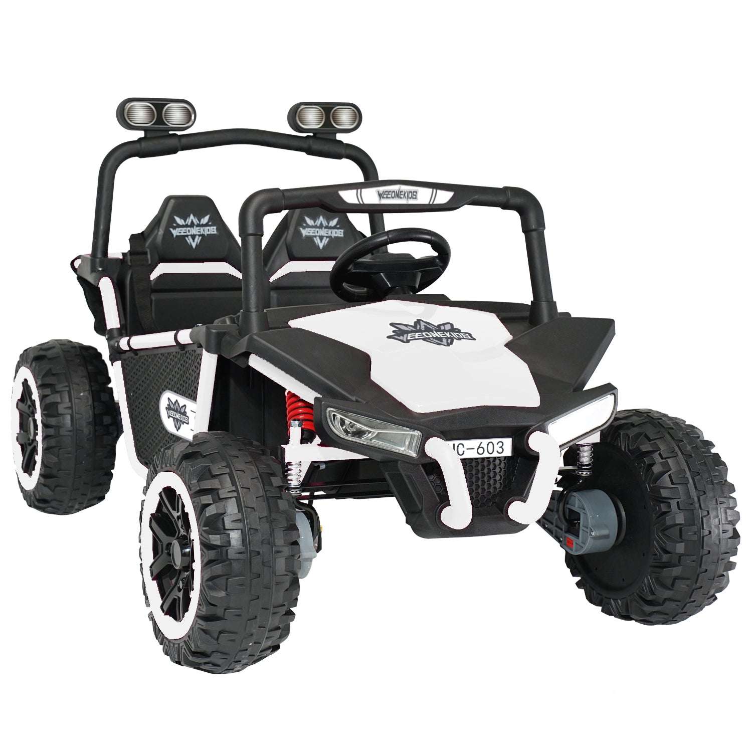 Weeonekids 24V two-seat kids electric ride-on truck in white